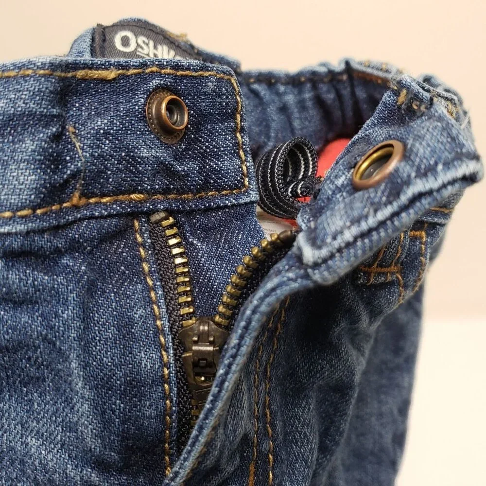 OshKosh Bgosh Baby Denim Jeans 18M Fleece Lined Adjustable Waist